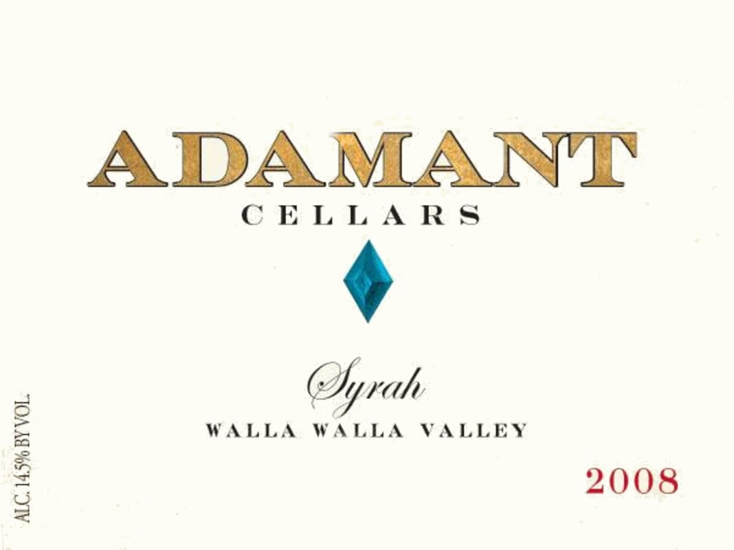Adamant Cellars Syrah 2008 Front Label