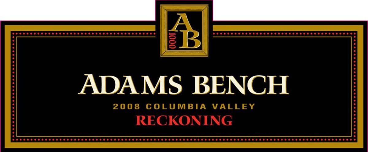 Adams Bench Winery Reckoning 2008 Front Label