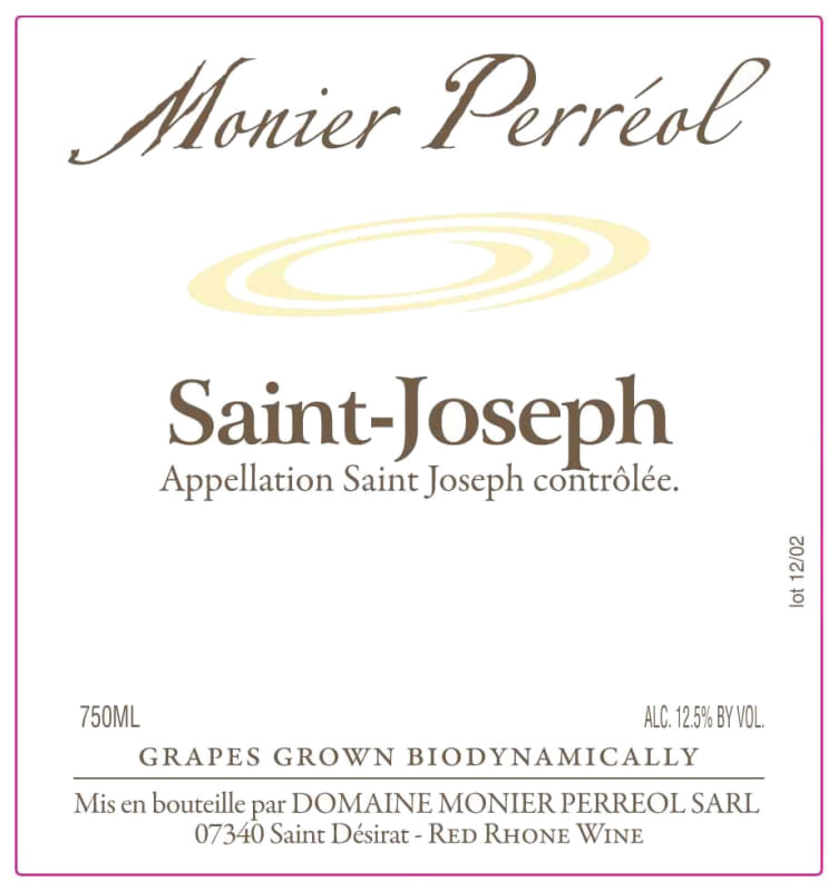 Domaine Monier Perreol Saint-Joseph 2013 Front Label