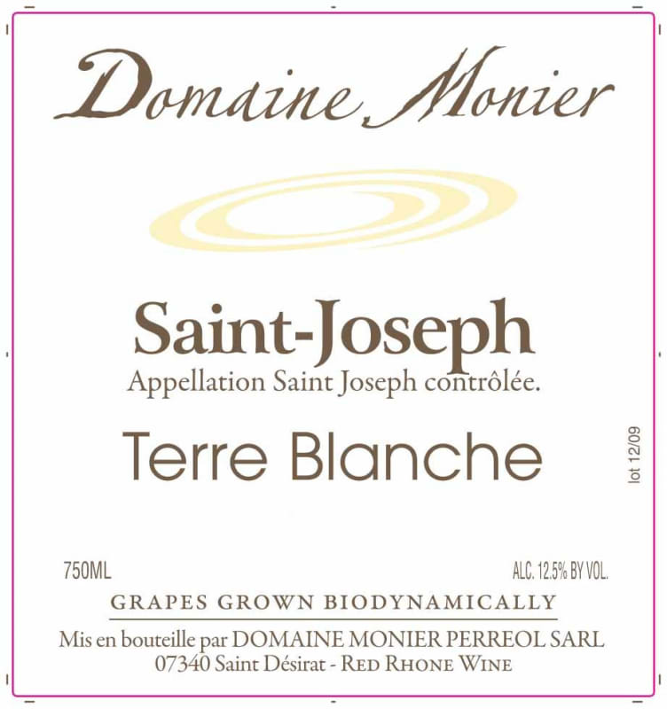 Domaine Monier Perreol Saint-Joseph Terre Blanche 2011 Front Label