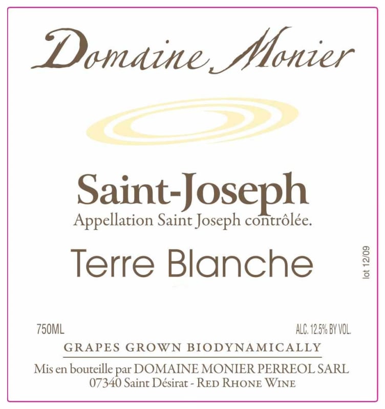 Domaine Monier Perreol Saint-Joseph Terre Blanche 2013 Front Label