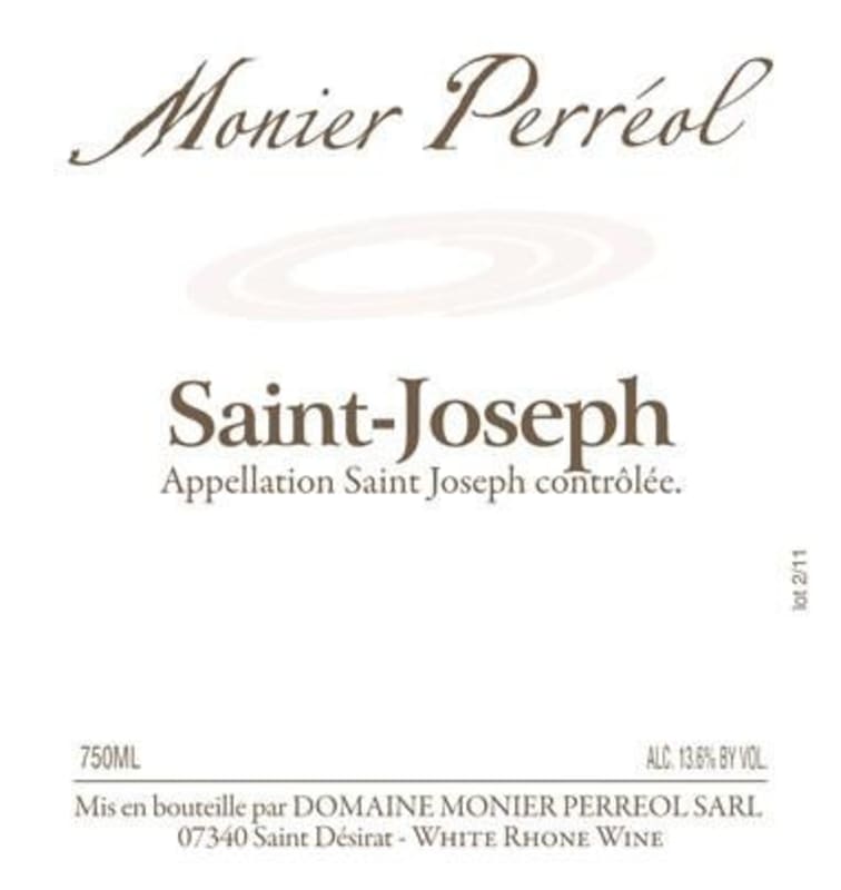 Domaine Monier Perreol Saint-Joseph Blanc 2012 Front Label
