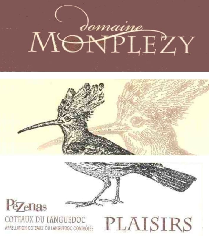 Domaine Monplezy Pezenas Plaisirs Rouge 2013 Front Label