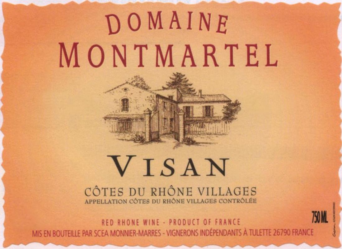 Domaine Montmartel Cotes du Rhone Villages Visan 2011 Front Label