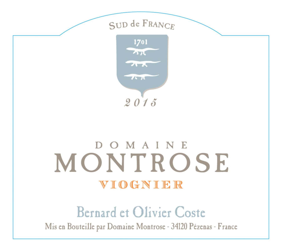 Domaine Montrose Viognier 2015 Front Label
