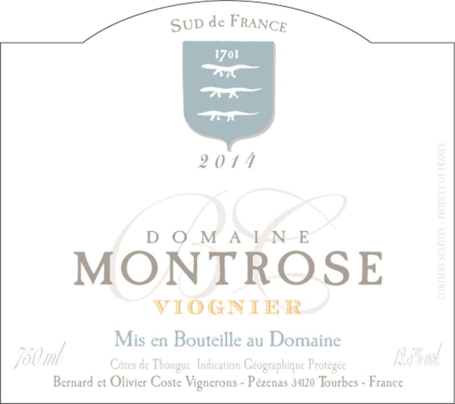Domaine Montrose Viognier 2014 Front Label