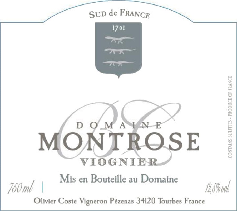 Domaine Montrose Viognier 2012 Front Label
