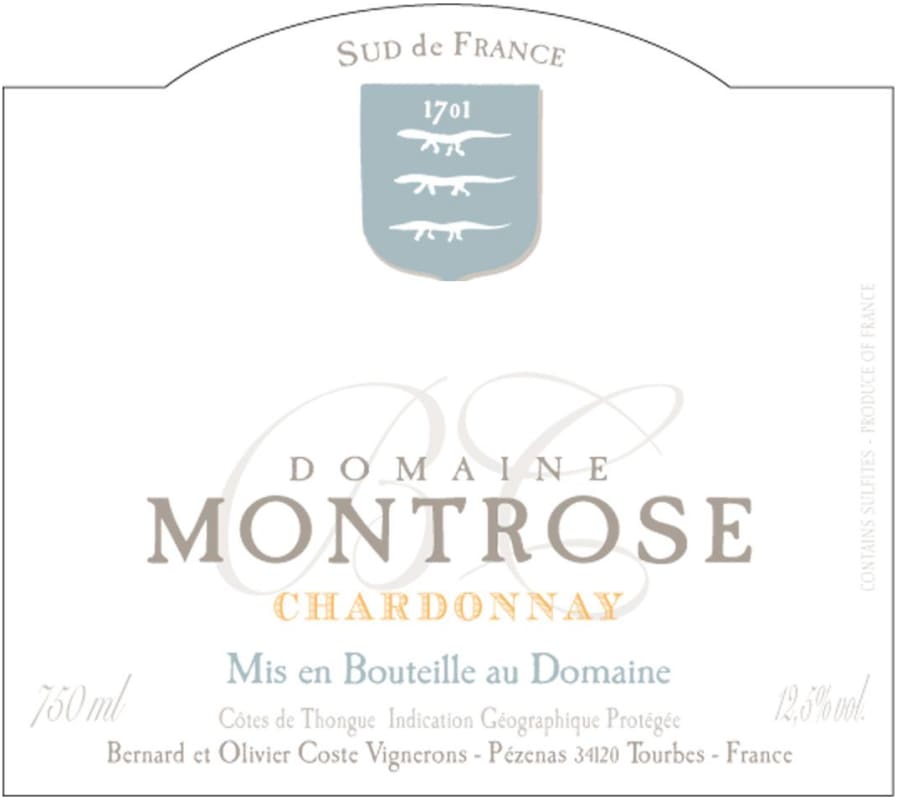 Domaine Montrose Chardonnay 2015 Front Label