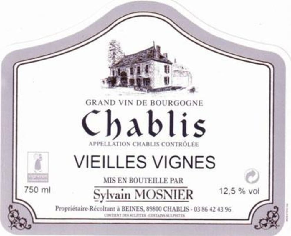 Domaine Mosnier Chablis Vieilles Vignes 2013 Front Label