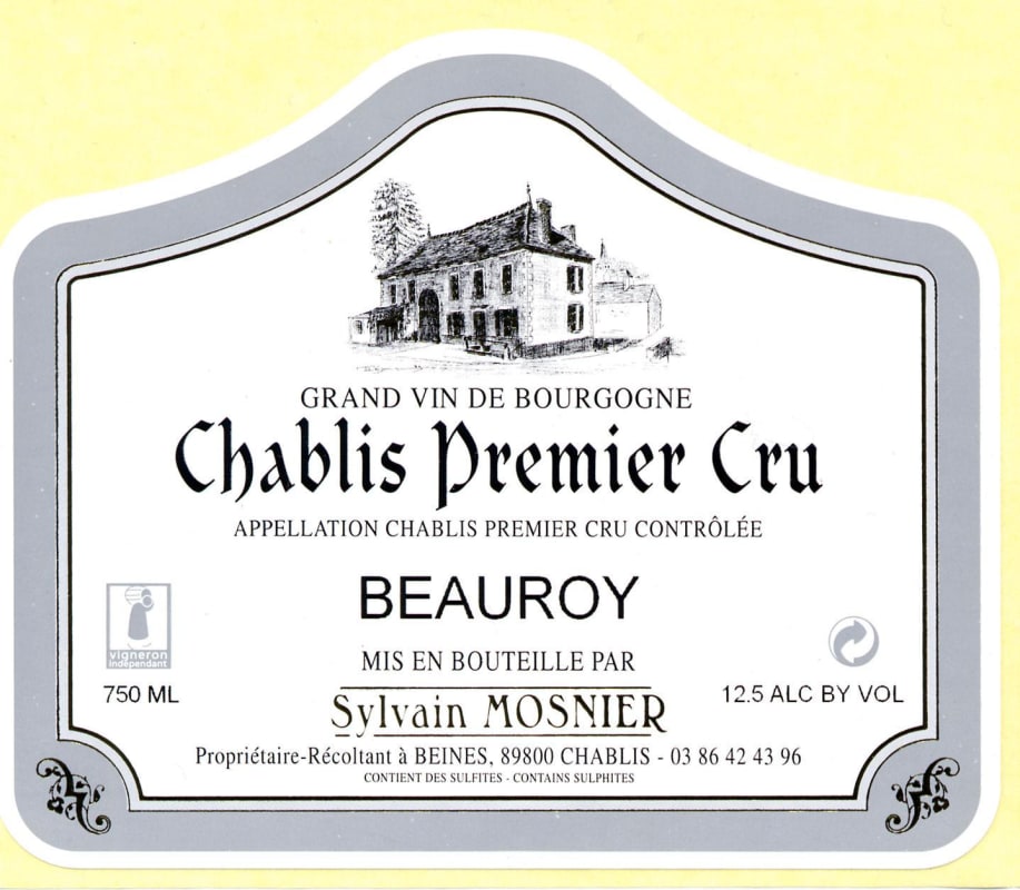 Domaine Mosnier Chablis Beauroy Premier Cru 2010 Front Label
