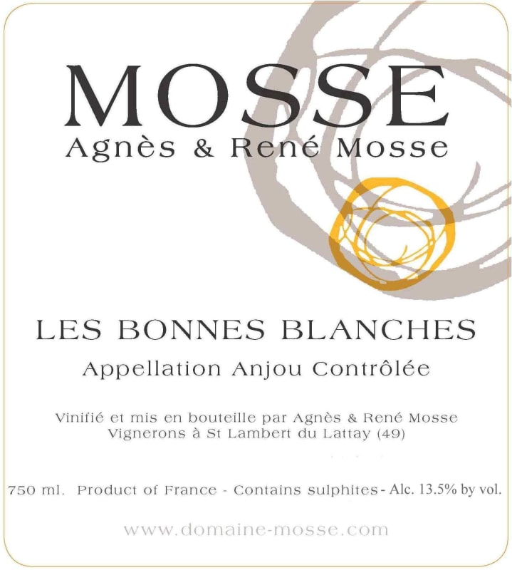 Domaine Mosse Loire Les Bonnes Blanches 2014 Front Label