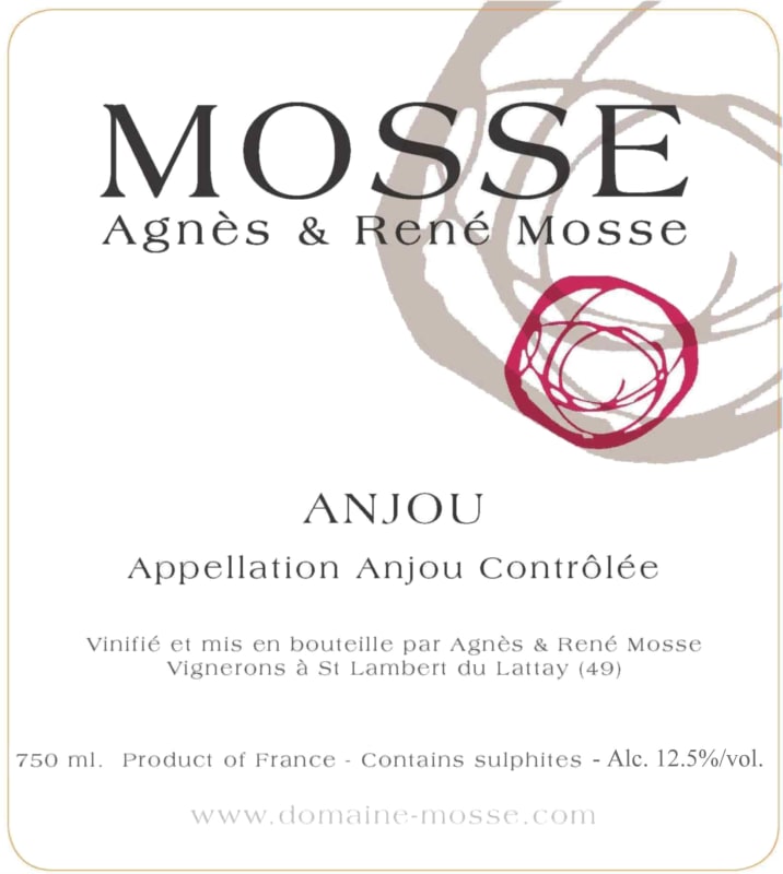 Domaine Mosse Anjou Rouge 2012 Front Label
