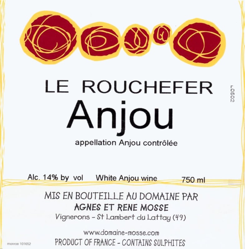 Domaine Mosse Anjou Le Rouchefer 2005 Front Label