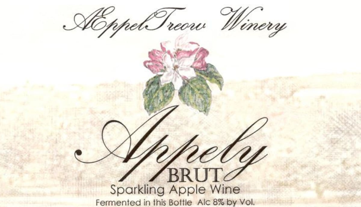 AEppelTreow Winery Appely Brut Sparkling Apple Wine 2001 Front Label