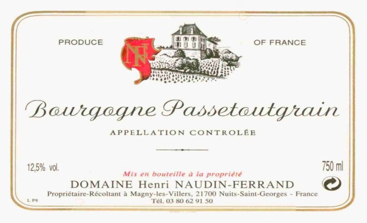 Domaine Naudin-Ferrand Bourgogne Passetoutgrains 2009 Front Label