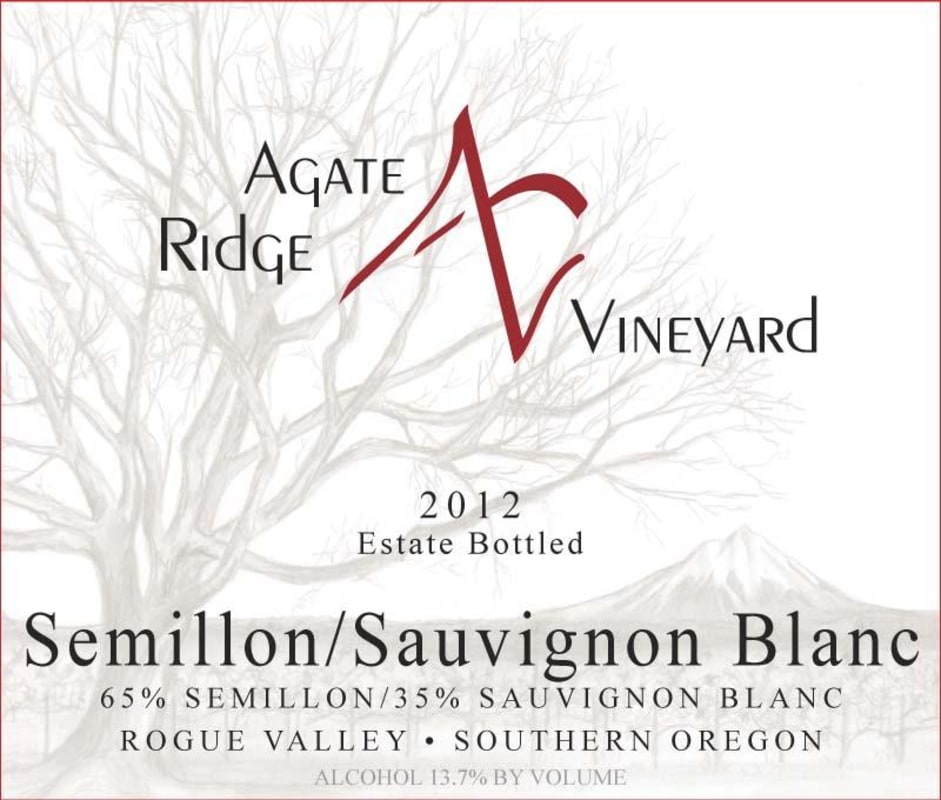 Agate Ridge Vineyard Semillon-Sauvignon Blanc 2012 Front Label