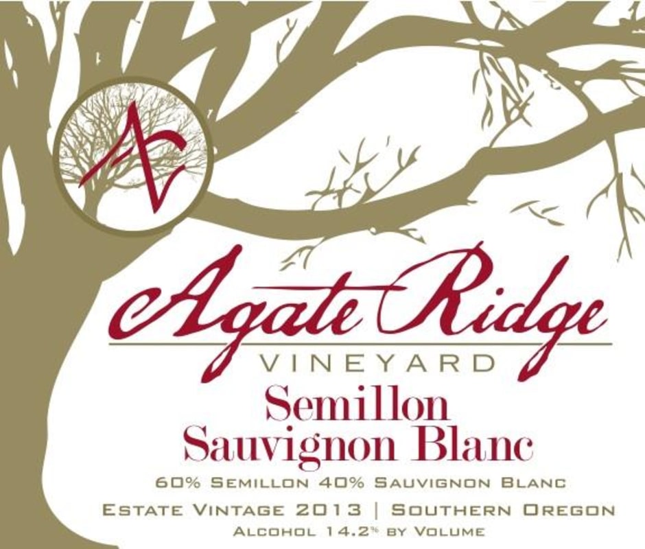 Agate Ridge Vineyard Semillon-Sauvignon Blanc 2013 Front Label