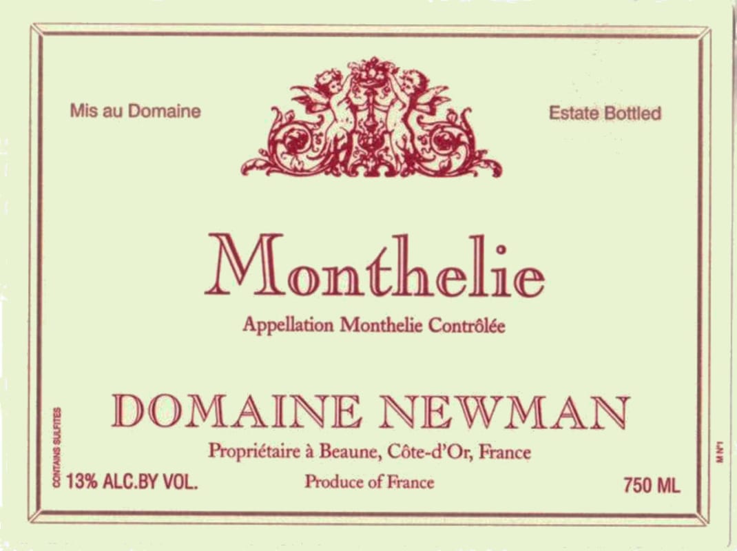 Domaine Newman Monthelie 2014 Front Label