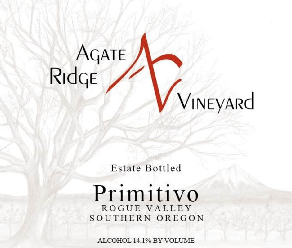 Agate Ridge Vineyard Primitivo 2011 Front Label