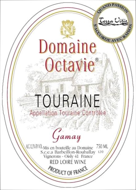 Domaine Octavie Touraine Gamay 2011 Front Label