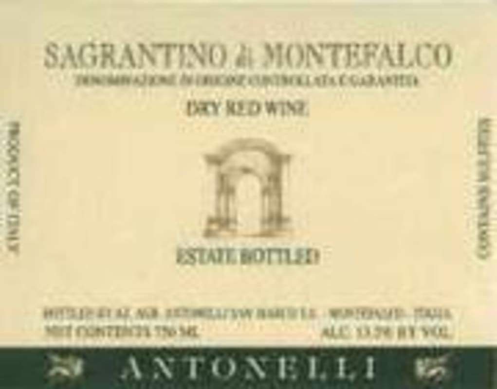 Antonelli Sagrantino di Montefalco 1996 Front Label