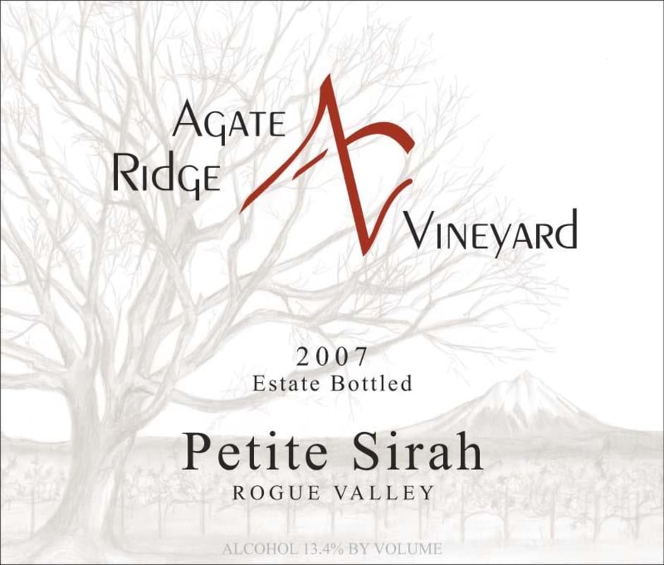 Agate Ridge Vineyard Petite Sirah 2007 Front Label