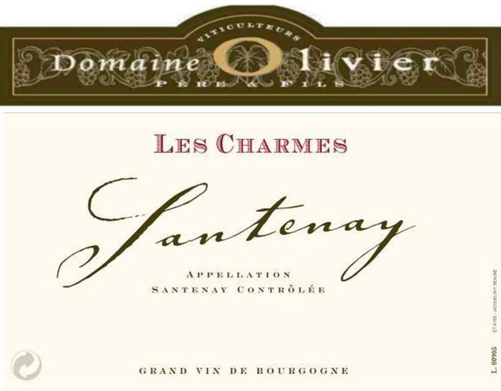Domaine Olivier Santenay Les Charmes 2013 Front Label