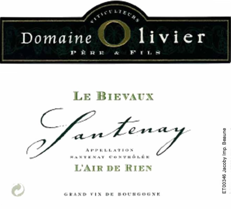 Domaine Olivier Santenay Le Bievaux L'Air de Rien 2012 Front Label