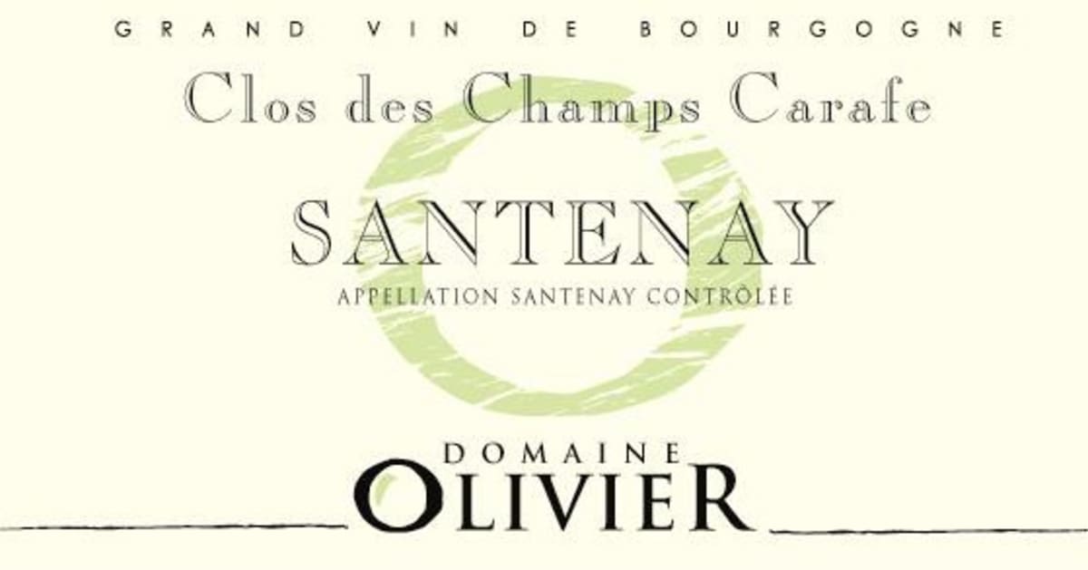 Domaine Olivier Santenay Clos des Champs Carafe 2013 Front Label