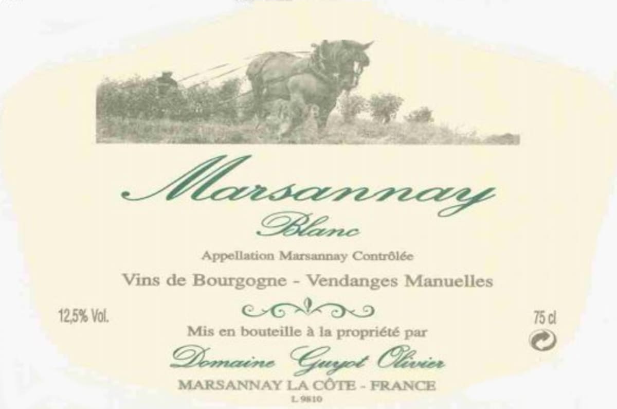 Domaine Olivier Guyot Marsannay Blanc 2006 Front Label