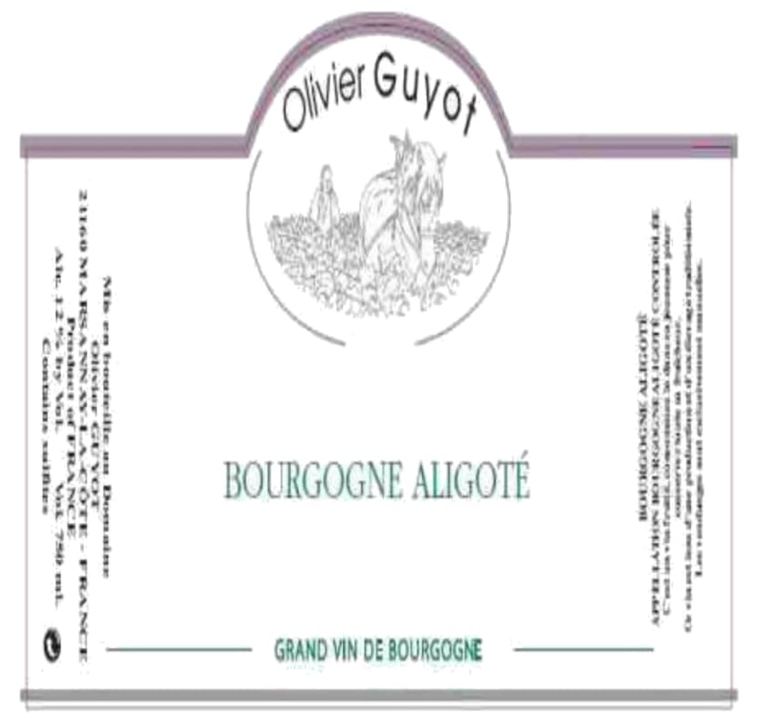 Domaine Olivier Guyot Bourgogne Aligote 2014 Front Label