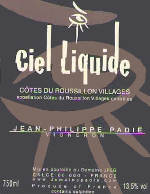 Domaine Padie Cotes du Roussillon Villages Ciel Liquide 2009 Front Label