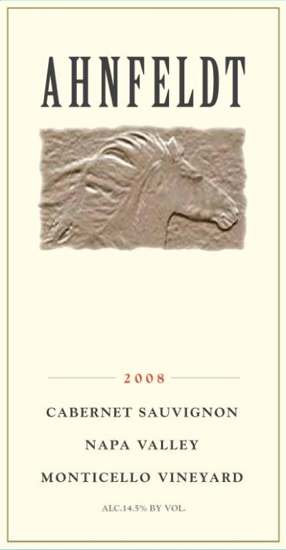 Ahnfeldt Wines Monticello Vineyard Cabernet Sauvignon 2008 Front Label