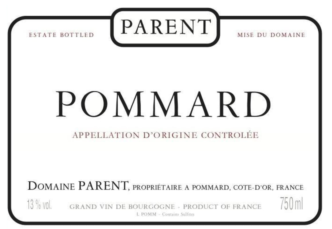 Domaine Parent-Bourgogne Pommard 2012 Front Label