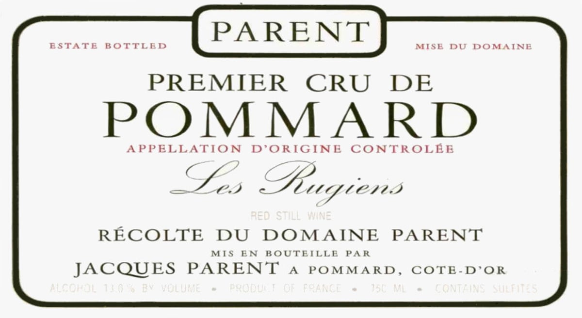 Domaine Parent-Bourgogne Pommard Les Rugiens Premier Cru 2004 Front Label