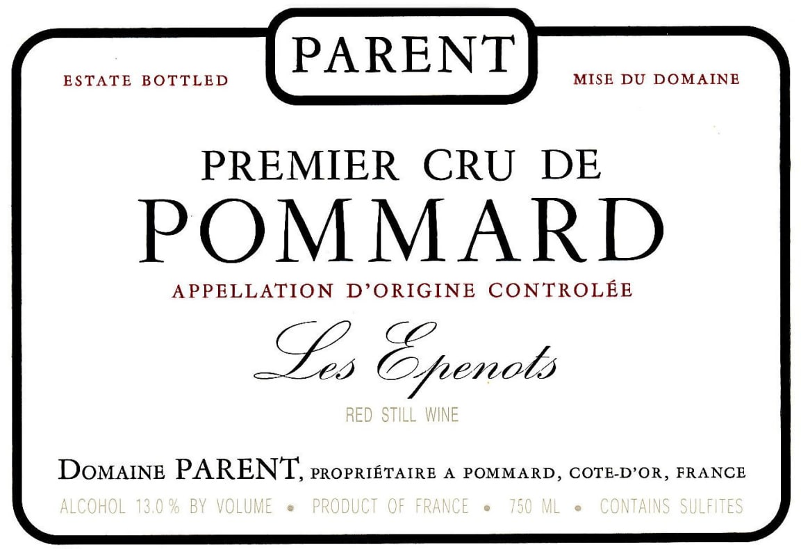 Domaine Parent-Bourgogne Pommard Les Epenots Premier Cru 2010 Front Label