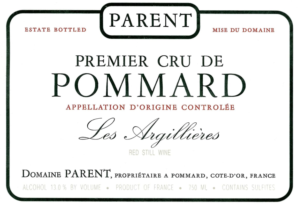 Domaine Parent-Bourgogne Pommard Les Argillieres Premier Cru 2005 Front Label