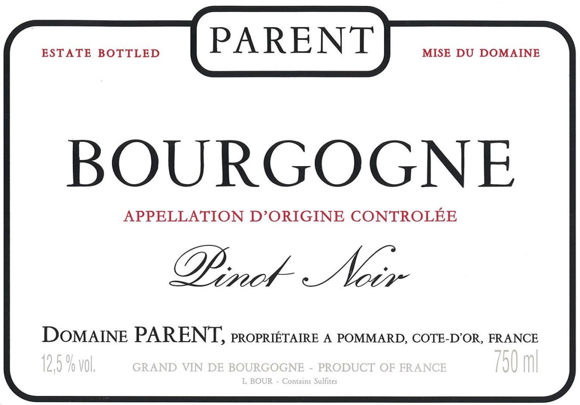 Domaine Parent-Bourgogne Bourgogne Pinot Noir 2014 Front Label