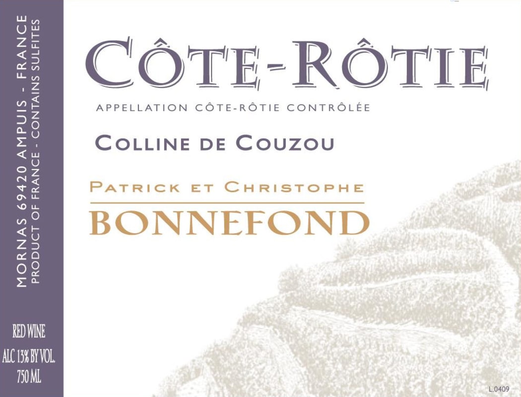Domaine Patrick & Christophe Bonnefond Cote-Rotie Colline de Couzou 2010 Front Label