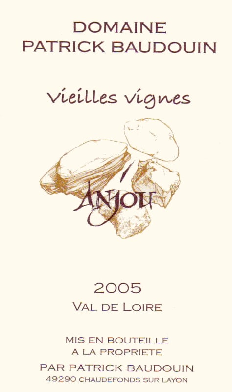 Domaine Patrick Baudouin Anjou Vieilles Vignes Blanc 2005 Front Label