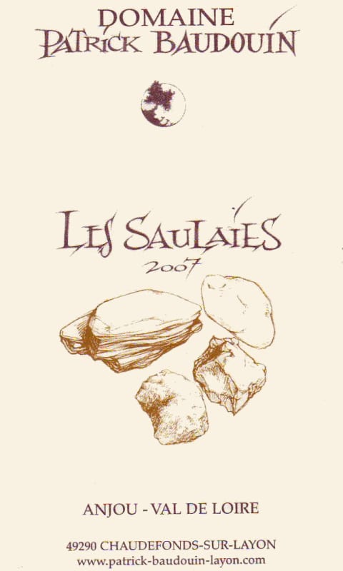 Domaine Patrick Baudouin Anjou Les Saulaies Blanc 2007 Front Label