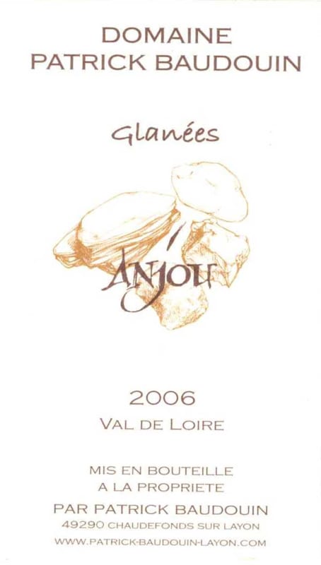 Domaine Patrick Baudouin Anjou Les Glanees Blanc 2006 Front Label