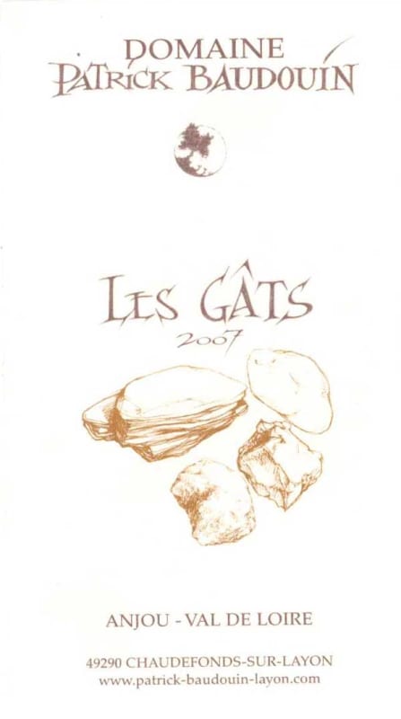 Domaine Patrick Baudouin Anjou Les Gats Blanc 2007 Front Label