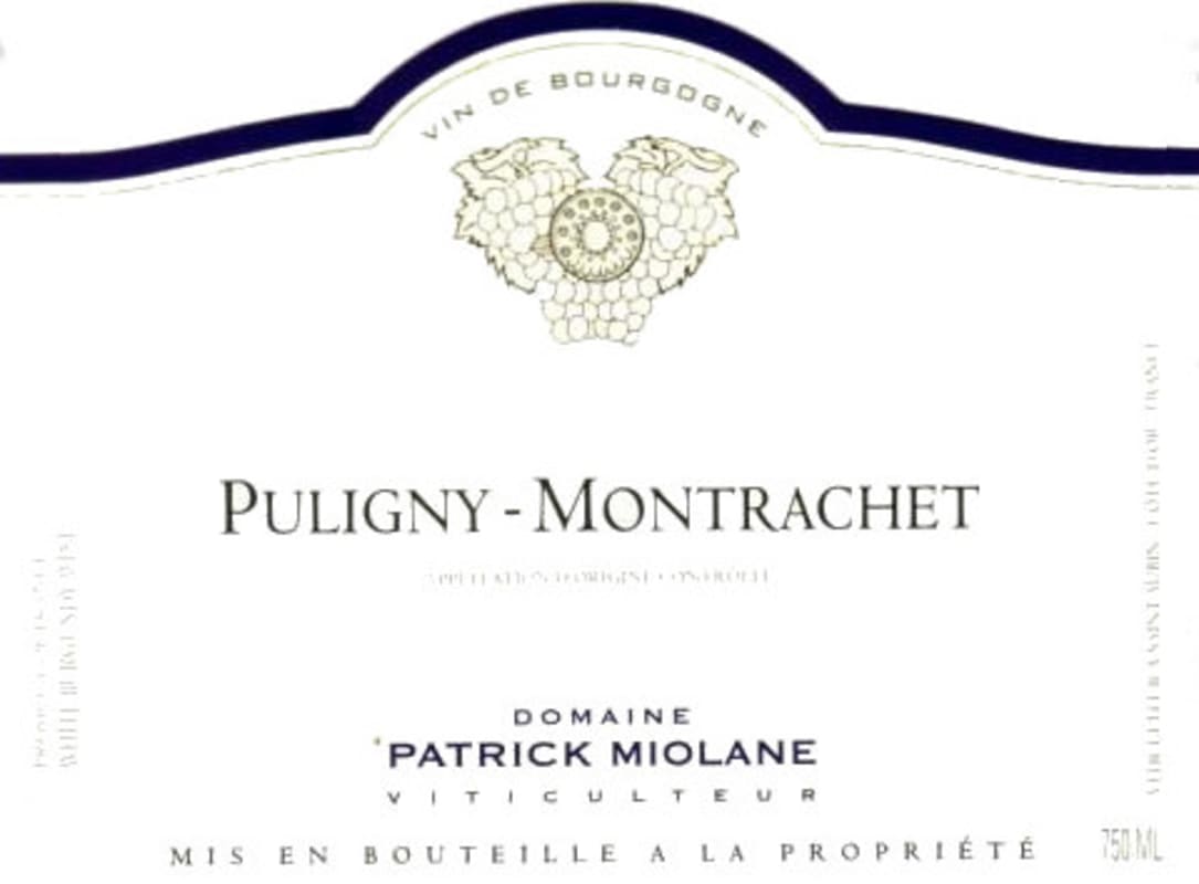 Domaine Patrick Miolane Puligny-Montrachet 2009 Front Label