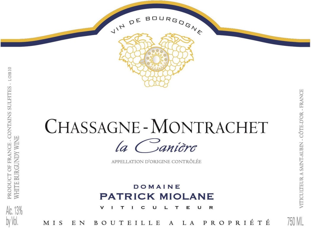 Domaine Patrick Miolane Chassagne-Montrachet La Caniere 2011 Front Label