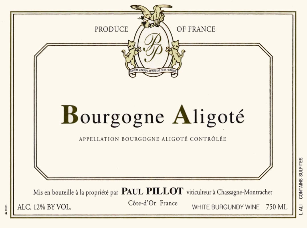 Domaine Paul Pillot Bourgogne Aligote 2012 Front Label