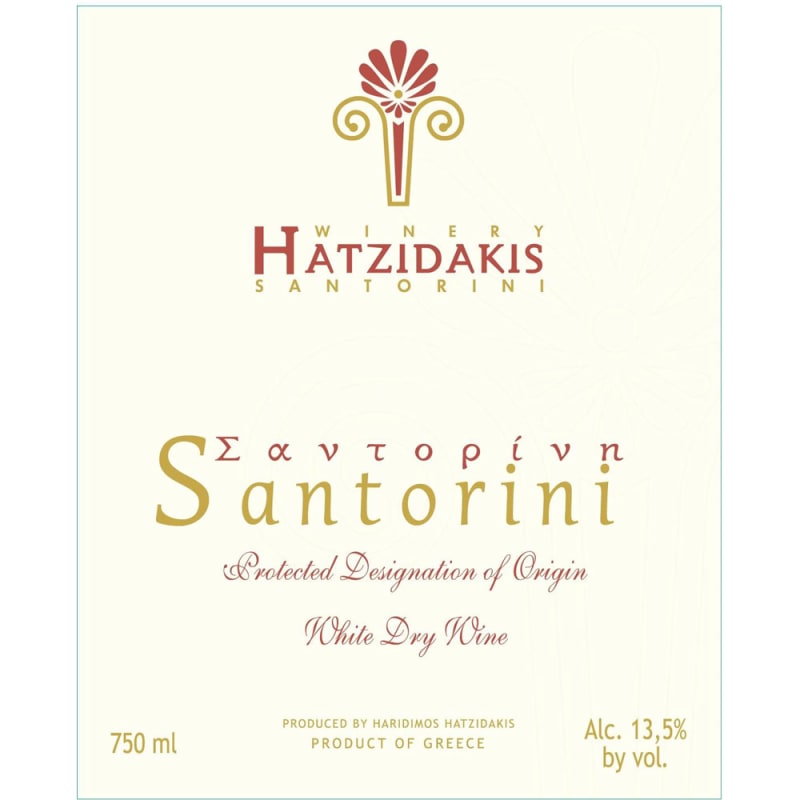 Hatzidakis Santorini 2016 Front Label