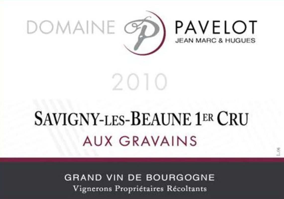 Domaine Pavelot Savigny-les-Beaune Aux Gravains Premier Cru 2010 Front Label