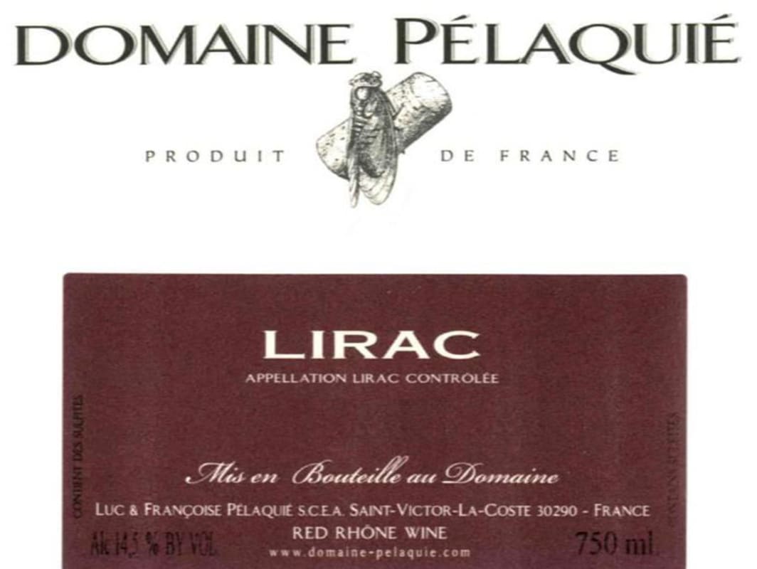 Domaine Pelaquie Lirac 2009 Front Label