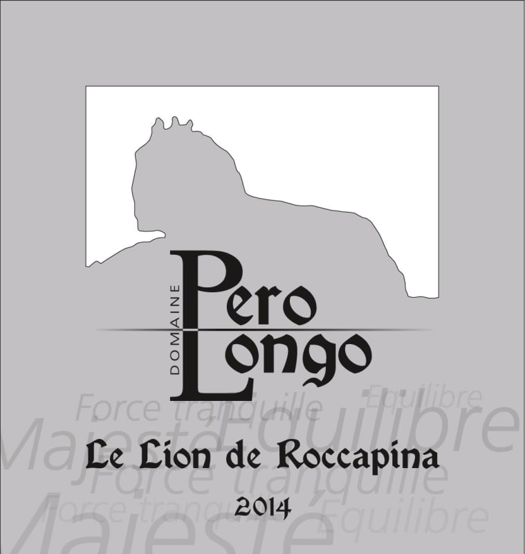 Domaine Pero Longo Corse Sartene Le Lion de Roccapina Blanc 2014 Front Label